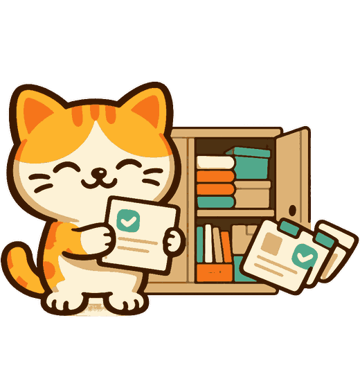 型紙から同じカードが次々に出てきて、押し入れがすっきりしていく